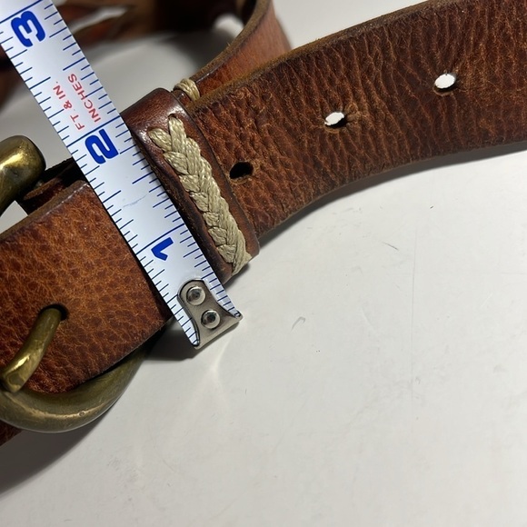 American Eagle leather belt size M solid brass vintage Y2K western - Picture 10 of 12